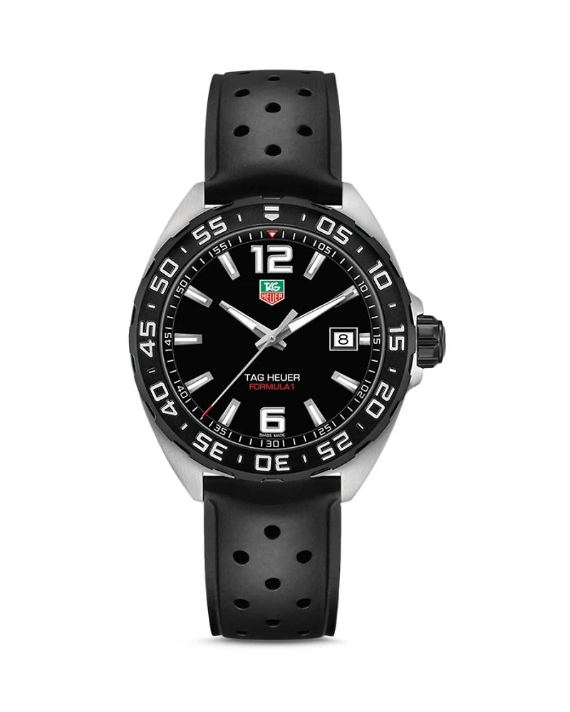 Formula 1 Quartz Men's Black Rubber Watch, 41mm