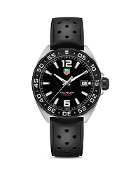 Formula 1 Quartz Men's Black Rubber Watch, 41mm