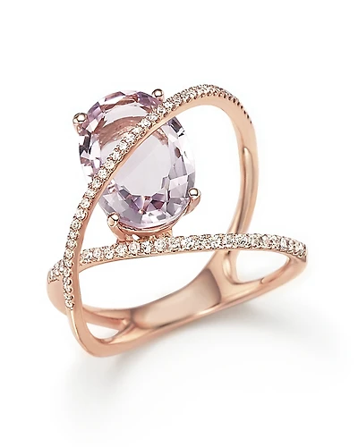 Amethyst and Diamond Statement Ring