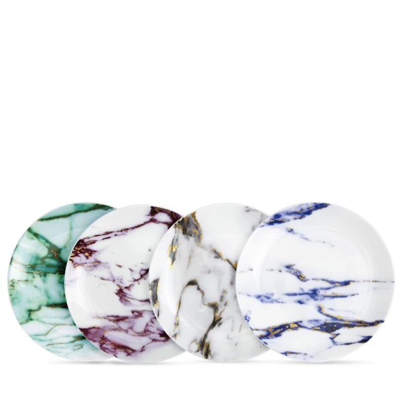 Marble Canapé Plates, Set of 4