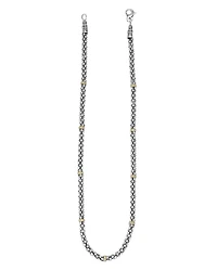 18K Gold and Sterling Silver Caviar™ Mini Rope Necklace, 18"