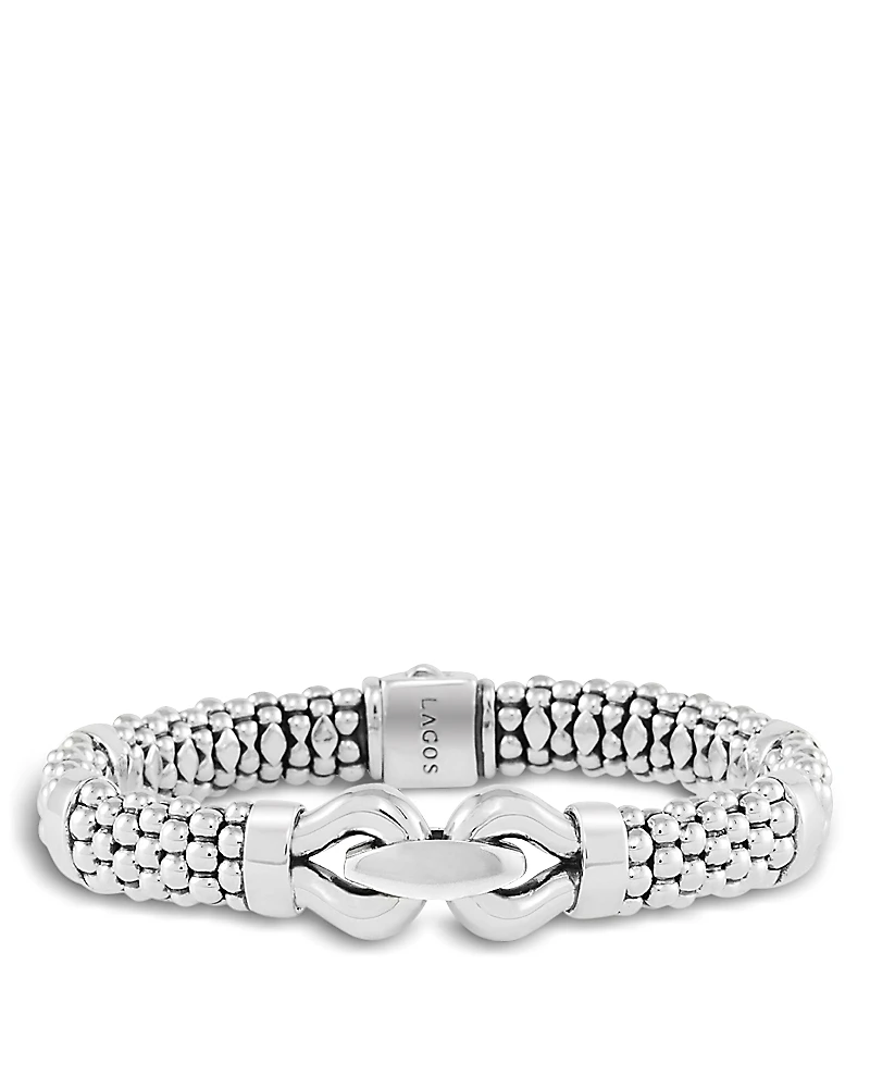 Lagos Derby Buckle Sterling Silver Caviar Bracelet