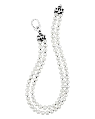 Lagos Sterling Silver Luna Cultured Freshwater Pearl Double Strand Necklace, 18