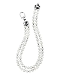 Lagos Sterling Silver Luna Cultured Freshwater Pearl Double Strand Necklace, 18