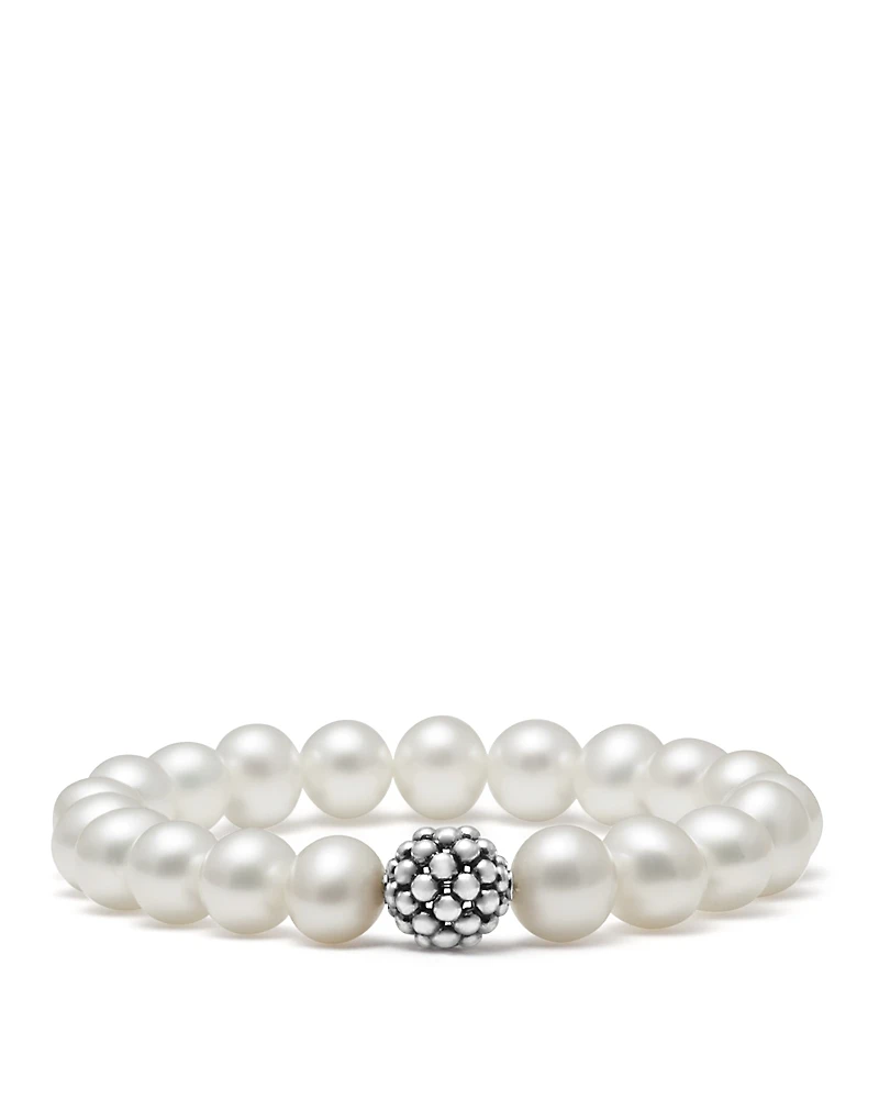 Lagos Caviar Ball Beaded Cultured Pearl Bracelet, 10mm