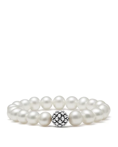 Lagos Caviar Ball Beaded Cultured Pearl Bracelet, 10mm