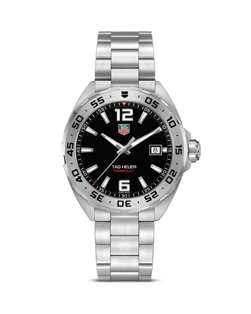 Formula 1 Quartz Men's Black Steel Watch, 41mm