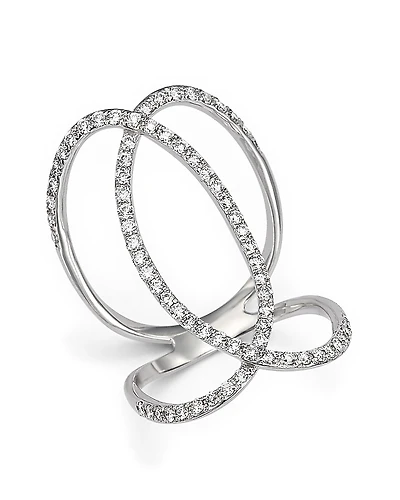 Diamond Crossover Statement Ring