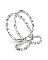 Diamond Crossover Statement Ring