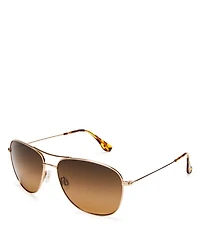Cliff House Polarized Brow Bar Aviator Sunglasses, 59mm