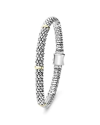 18K Yellow Gold and Sterling Silver Petite Oval Rope Bracelet