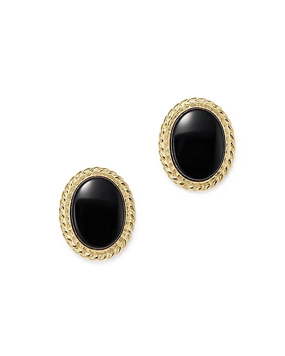 Onyx Bezel Set Small Stud Earrings