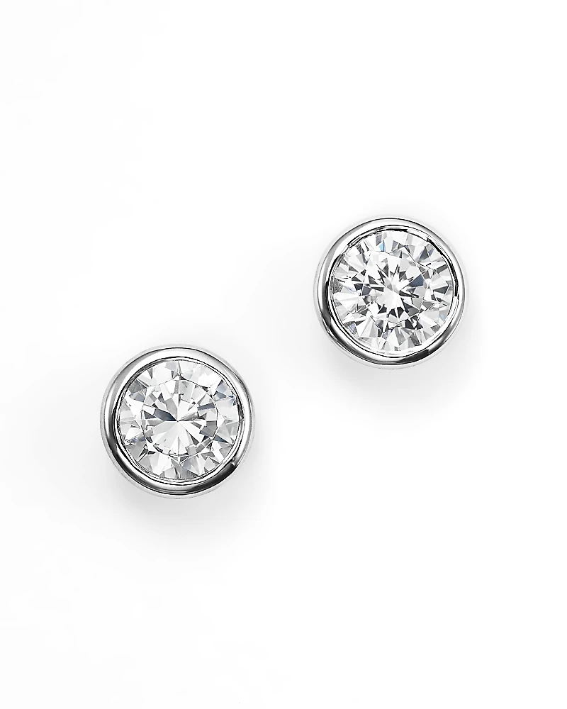 Diamond Bezel Set Stud Earrings