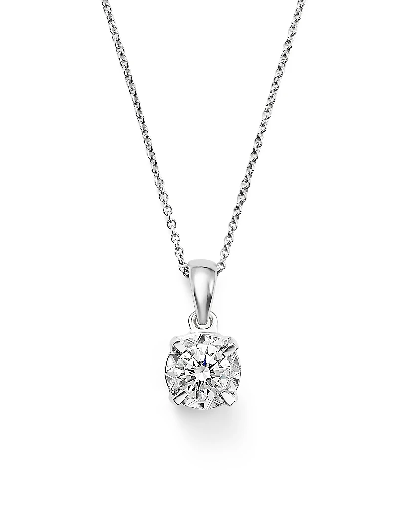 Diamond Solitaire Pendant Necklace