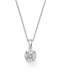 Diamond Solitaire Pendant Necklace
