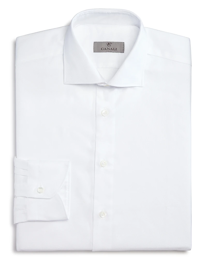 Canali Solid Regular Fit Dress Shirt