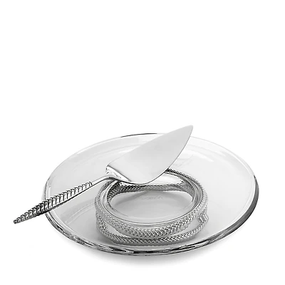Nambe Braid Cake Plate with Server