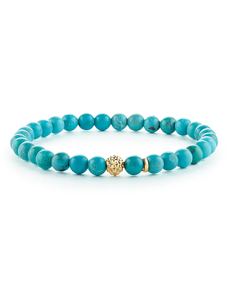 Lagos Caviar Icon Turquoise Bracelet with 18K Gold Caviar Station
