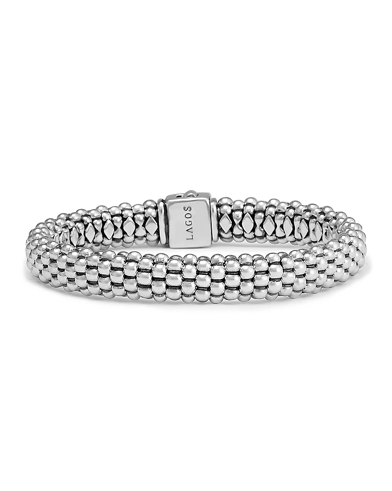 Lagos Sterling Silver Caviar Oval Rope Bracelet