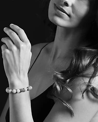 Sterling Silver Maya Ball Beaded Howlite Bracelet, 10mm