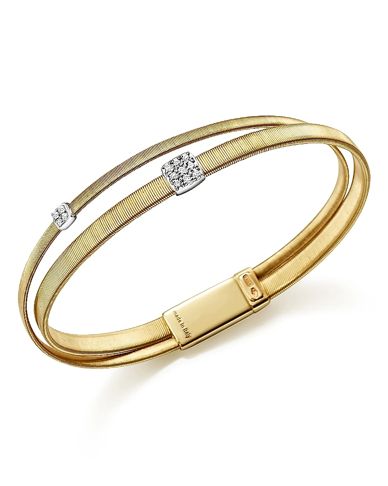 Marco Bicego 18K Yellow Gold Masai Two Strand Crossover Diamond Bracelet