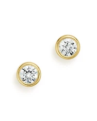 Diamond Bezel Stud Earrings 14K Yellow Gold, 0.20-1.0 tcw