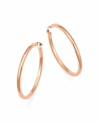 14K Rose Gold Square Tube Hoop Earrings