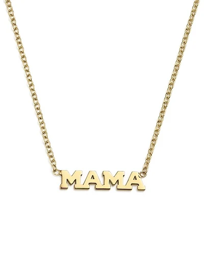 14K Yellow Gold Itty Bitty Mama Necklace, 16"