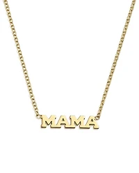 14K Yellow Gold Itty Bitty Mama Necklace, 16"
