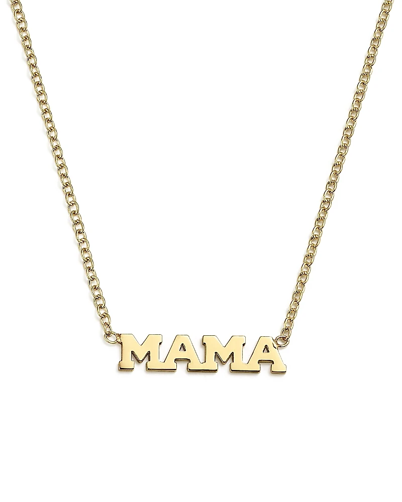 Zoe Chicco 14K Yellow Gold Itty Bitty Mama Necklace, 16