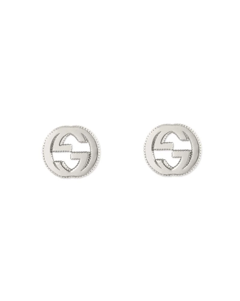 Sterling Silver Interlocking G Stud Earrings