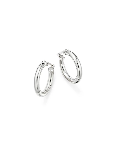 Sterling Silver Tube Hoop Earrings