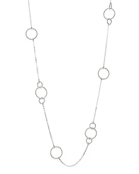 Sterling Silver Twisted Circles Station Necklace, 36