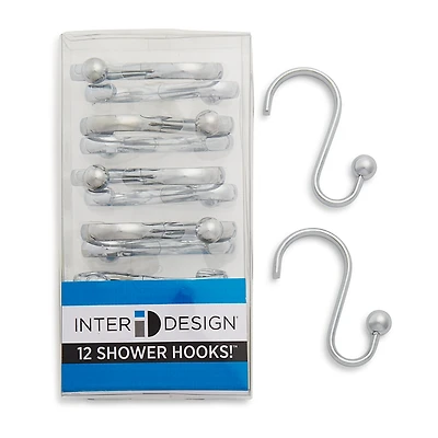 InterDesign Axis Shower Curtain Hooks, Set of 12