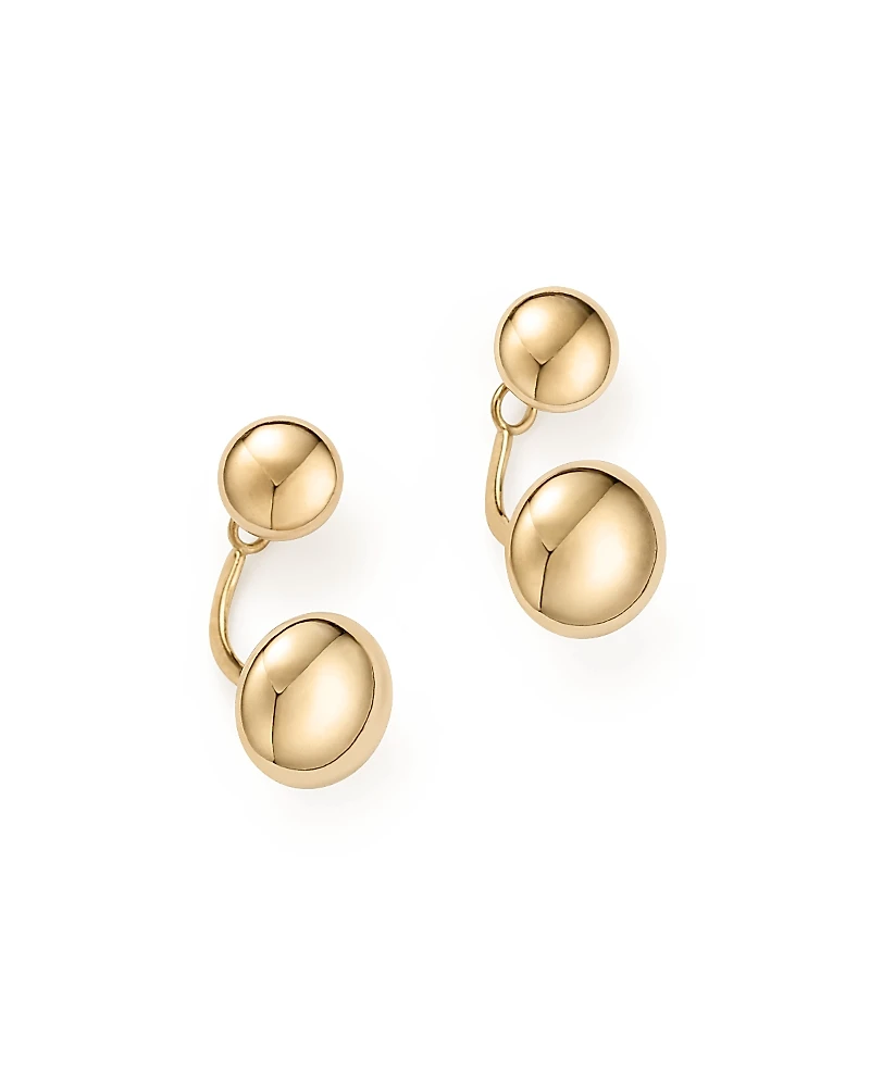 14K Yellow Gold Ball Ear Jackets