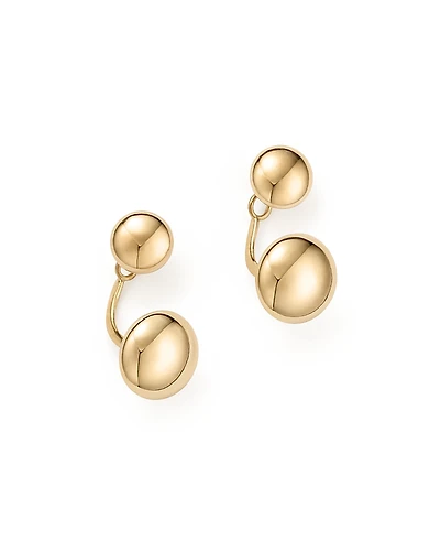 14K Yellow Gold Ball Ear Jackets