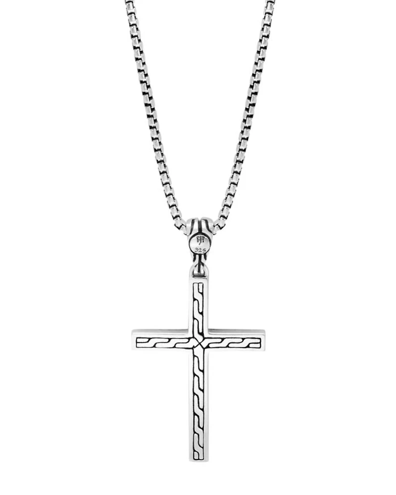 Sterling Silver Classic Chain Jawan Cross Pendant Necklace, 20"