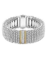 Lagos 18K Gold & Sterling Silver Diamond Lux Single Station Bracelet