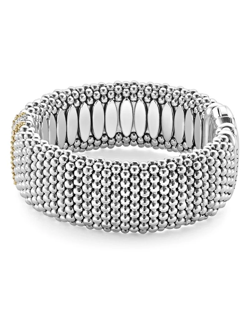 18K Gold & Sterling Silver Diamond Lux Single Station Bracelet