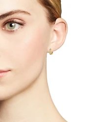 Diamond Mini Hoop Earrings in 14K Yellow Gold, .15 tcw
