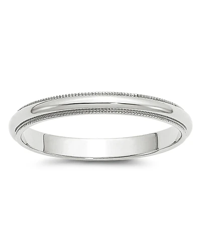 Bloomingdale's Fine Collection Men's 3mm Half Round Milgrain Band 14K White Gold