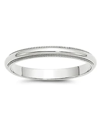 Bloomingdale's Fine Collection Men's 3mm Half Round Milgrain Band 14K White Gold