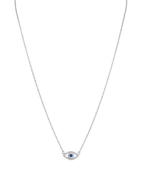 Sterling Silver Evil Eye Pendant Necklace, 15" - Exclusive