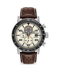Citizen Men's Leather Strap Watch, 44mm