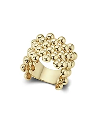 Caviar Gold Collection 18K Gold Wide Beaded Ring