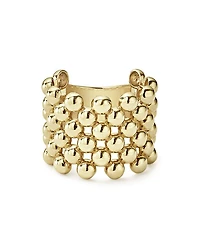 Caviar Gold Collection 18K Gold Wide Beaded Ring