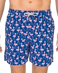 Tom & Teddy Flamingo Print Swim Trunks