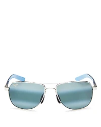 Maui Jim Guardrails Polarized Brow Bar Aviator Sunglasses, 58mm