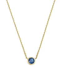 Bloomingdale's Fine Collection Blue Sapphire Bezel Pendant Necklace
