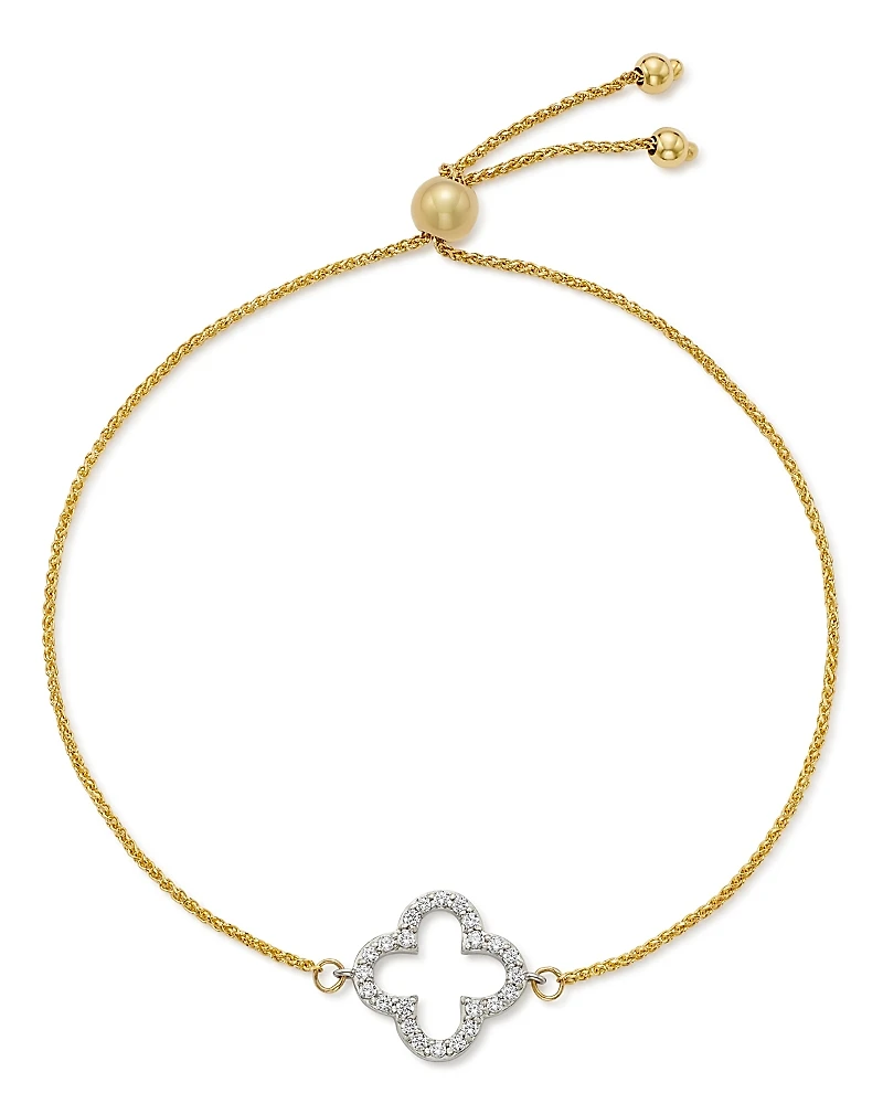 Bloomingdale's Fine Collection Diamond Clover Bolo Bracelet